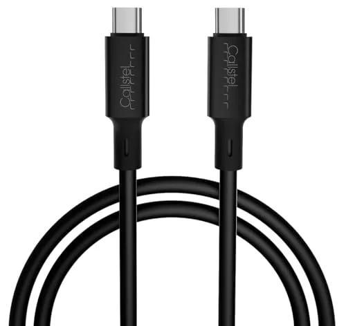 Callstel Ultraflexibles Silikon-Lade-/Datenkabel USB-C/-C, 100W PD, 1m, schwarz