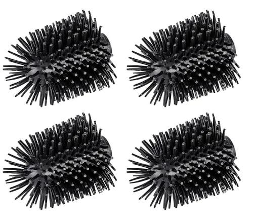 WENKO WC-Reinigungsbürste Set, 4-tlg - Klobürsten Set mit 4 Ersatzbürstenköpfen, ideal für gründliche Reinigung dank langlebiger Silikonborsten in Schwarz.