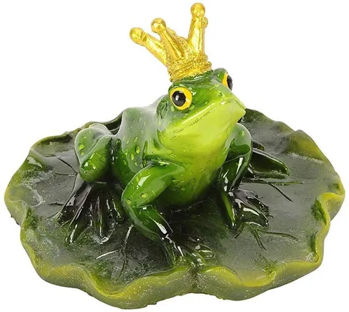 LB H&F Lilienburg Teichfigur LB H&F Schwimmtier Teichfigur Froschkönig Froschfigur, (Teichfrosch schwimmende Tierfigur Gartendeko Garten wetterfest Kunststoff Schwimmfrosch Teichschwimmer FROSCH, Dekofigur Figur Teich Gartenteich Teichdeko Schwimmfigur), detailgetreu gestaltet und leuchtend grüner Farbe