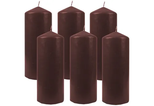 HS Candle Stumpenkerze Dekokerze (6-tlg), Wachskerzen Ø6cm x 17cm - Kerze in vielen Farben