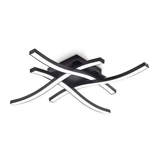 B.K.Licht LED Deckenlampe 20W, 2200 Lumen, Schwarz - Moderne Deckenleuchte mit neutralweißem Licht, ideal für Wohnzimmer, Schlafzimmer und Küche. Mit 20 Watt Leistung sorgt sie für eine helle Ausleuchtung und ein zeitloses Design.