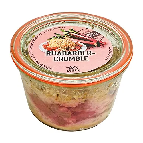Löbke | Gebackener Rhabarber-Crumble | mit Butterstreuseln und Rhabarberstücken | 240g