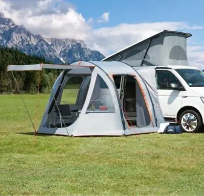 dwt Buszelt Picco Air 320 x 150 cm - Freistehendes Mobilzelt für Camper Vans - Vordächer & Vorzelte: Innovatives Air-In-System für schnellen Aufbau und flexibles Design; ideal für Camper mit Regenrinnenhöhe 180-220 cm.