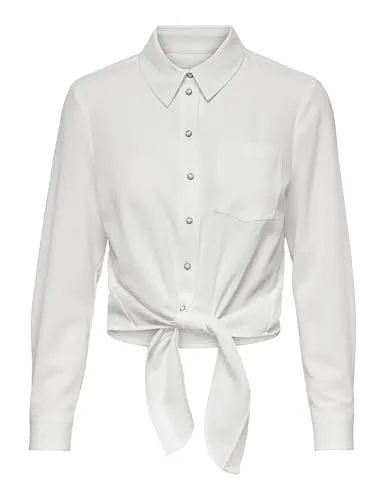 ONLLECEY LS Knot DNM Shirt NOOS - Damenblusen mit Knotendetail, normal geschnitten und aus einem soften Materialmix für ultimativen Tragekomfort.