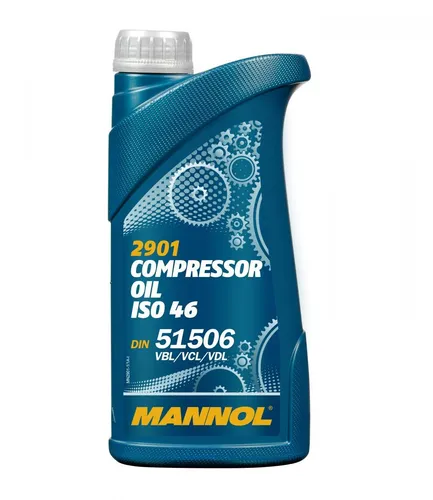 MANNOL Compressor Oil ISO 46 1 Liter - Industrie-Öle für zuverlässige Leistung, ideal für Kompressoren und Maschinen mit ISO Viskositätsgrad 46.