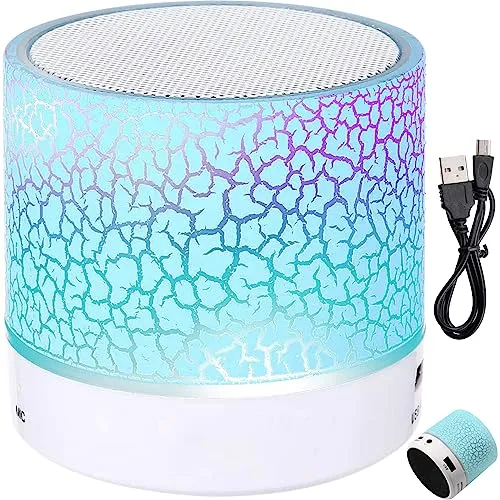 Retoo Bluetooth Lautsprecher, Tragbarer kabelloser Outdoor Mini Lautsprecher mit Farbwechsel, FM Radio, Steckplatz Speicherkarten microSD, LED-Beleuchtung, 5 Stunden Wiedergabe, Wireless, Blau