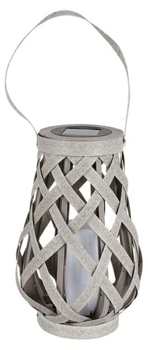BURI Solar Gartenlaterne Rattanoptik Flackerkerze Gartenleuchte Gartendeko Solarlampe