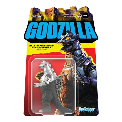 Super7 Toho Godzilla Halbtransformierte Mechagodzilla – 9,5 cm große Toho Godzilla Actionfigur, Klassische Film-Sammlerstücke und Retro-Spielzeug