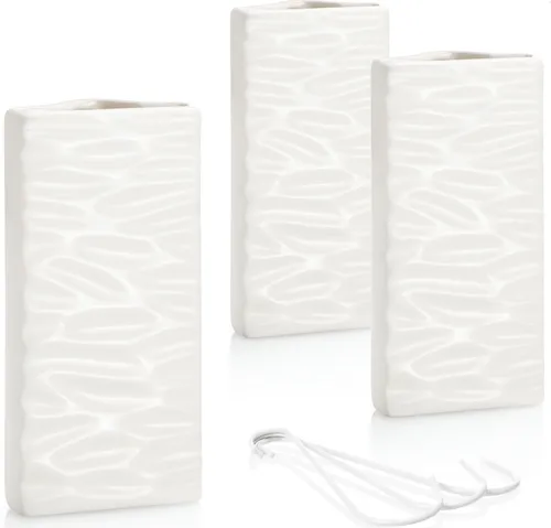 com-four® 3x Luftbefeuchter Heizung - Heizkörper Luftbefeuchter mit Wellenmuster - Heizung Wasserverdunster aus Keramik im modernen Design