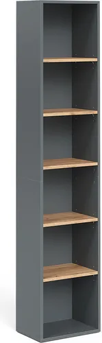 Vicco Hochschrank Viktor, Anthrazit/Goldkraft Eiche - Hochschrank für stilvolle Badezimmer, bietet großzügigen Stauraum für Handtücher und Pflegeprodukte, verwandelt Ihr Bad in eine Wohlfühloase.