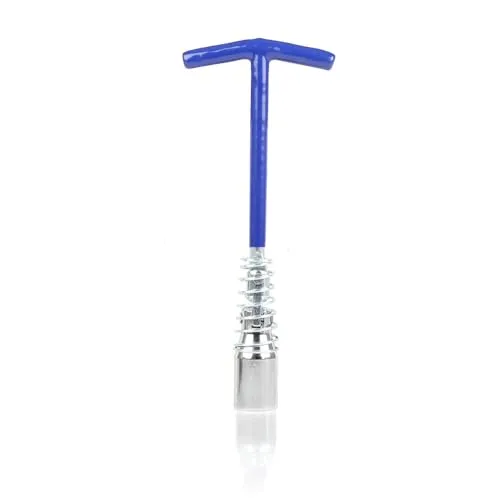 Produktbild alca® Zündkerzenschlüssel 21 mm mit Feder + T-Griff Z-Gelenk Universal Zündkerzenentferner Zündkerzensteckschlüssel Werkzeug Auto und Motorrad
