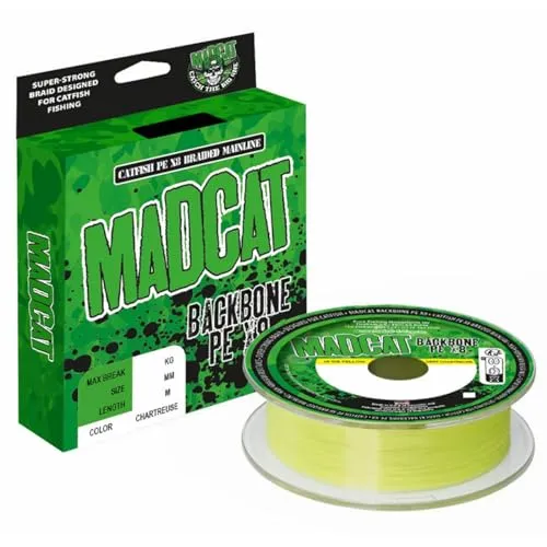 MADCAT Angelschnur Madcat Backbone - 300m geflochtene Angelschnur - Angelschnur für Welsangeln, 0.55 mm Durchmesser, extrem stark und langlebig für erfolgreiche Angelausflüge.