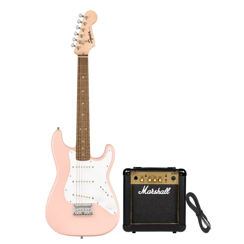 Squier Mini Strat V2 SHP + MG10G E-Gitarren Set für Anfänger - E-Gitarren Set von Squier für Einsteiger, kompakte Mini Strat Bauform, inklusive Verstärker für optimalen Klanggenuss.