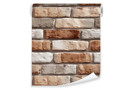 Wallarena Vliestapete Ziegel Weiß OrangeWohnzimmer Schlafzimmer Tapete, Glatt Matt Waschbar Premium Vlies Tapeten von Wallarena, Ziegelsteine, Weiß, Orange, (Vliestapete - Rollengröße: 10 m (Länge) x 50 cm (Breite), 1 St., Vliestapete - Rollengröße: 10 m (Länge) x 50 cm (Breite), Tapete inkl. Kleister Vliestapete Motivtapete Wandtapete - 10m x 50 cm
