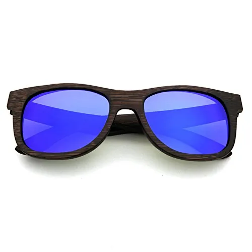 LUI SUI Männer Frauen Retro Holz Polarisierte Linse Sonnenbrille UV Schutz Eyewear Leichte Holzrahmen Float Stil Gläser für Reisen Radfahren Angeln