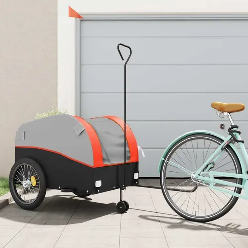 Maison Exclusive Fahrradanhänger Schwarz und Orange