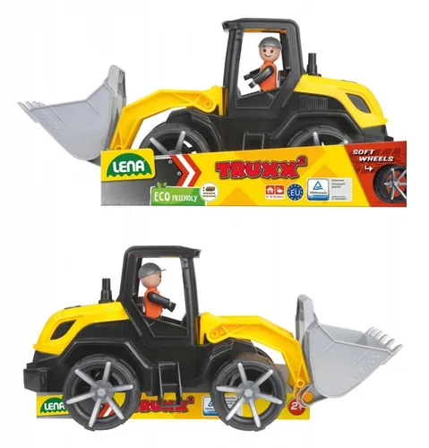 Lena 04512 TRUXX Schaufellader - Baustellenfahrzeug ca. 37 cm, robuster Radlader mit funktionstüchtiger Schaufel und beweglicher Spielfigur, ideal für drinnen und draußen