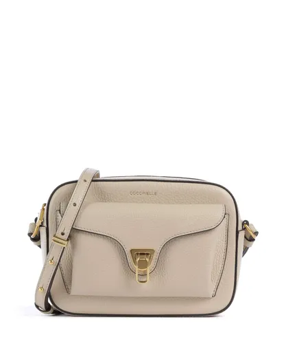 Coccinelle Beat Soft Umhängetasche - Damen in Beige - Elegante Umhängetasche aus genarbtem Rindsleder in Sandshell. Ideal für den täglichen Gebrauch und stilvoll kombinierbar.