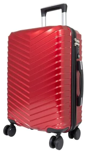 Warenhandel König Hartschalen Koffer Trolley Aligse - Handgepäck mit TSA Schloss - Rot - Gr. M - Hochwertiger Hartschalenkoffer aus 100% Polycarbonat, leicht und robust. Mit TSA Schloss für sicheres Reisen und 360° Leichtlaufrollen für maximalen Komfort.