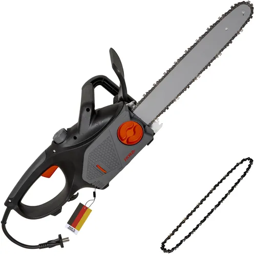 IKRA Elektro Kettensäge KSE 2400-40, 2.400 Watt - Leistungsstarke Kettensäge mit 2.400 Watt und 400mm Schnittlänge, inkl. Ersatzkette. Ergonomisch und einfach in der Handhabung - ideal für präzise Arbeiten im Garten.