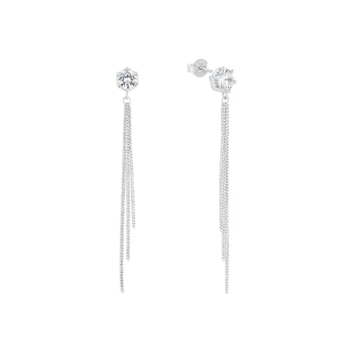 Amor Ohrhänger 925 Sterling Silber mit Zirkonia - Elegante 6,5 cm lange Damen Ohrringe aus hochwertigem 925 Sterling Silber, verziert mit funkelndem Zirkonia. Ideal als Geschenk für besondere Anlässe, geliefert in einer stilvollen Schmuck Geschenk Box.