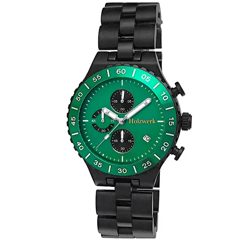 Holzwerk Germany Herren Chronograph Uhr aus Naturholz - Elegante handgefertigte Holzwerk Germany Herren Chronograph Uhr mit hochwertigem Japan Quarzwerk. Das einzigartige Holzarmband sorgt für außergewöhnlichen Tragekomfort und macht jedes Stück zum Unikat!