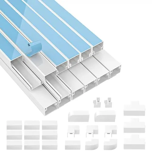 Pcs Kabelkanal Weiß Selbstklebend, Mini Kabelkanäle 40cm (12 STK-20x10 mm klein)-22 Zubehör Und 480cm PVC Kabelabdeckung zum Verstecken von Kabel,TV Kabelkanal für alle Netzkabel in Haushalt 12