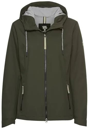 camel active Damen Funktionsjacke mit Abnehmbarer Kapuze Waldgrün - Funktionsjacke, wasserabweisend und winddicht, ideal für Outdoor-Aktivitäten mit atmungsaktiven Materialien für höchsten Tragekomfort.