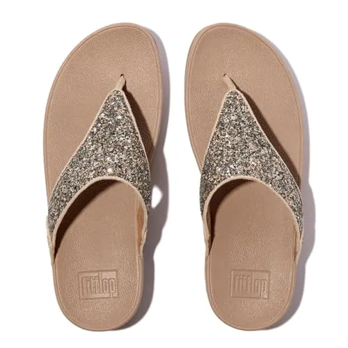 Fitflop Damen Lulu Multi-Tonal Glitter Toe-Post Sandale 38 EU - Wanderschuhe mit ergonomischer Form und dämpfender Mikrowobbleboard-Mittelsohle für optimalen Komfort und Stabilität bei jedem Schritt.
