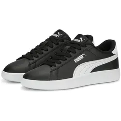 Puma Smash 3.0 L Jr Sneakers für Jungen, Schwarz EU 38 - Schnürhalbschuhe für Kinder mit SoftFoam+ Dämpfung für höchsten Komfort. Hochwertiges Kunstleder und coole Optik machen sie zum idealen Begleiter für aktive Tage.