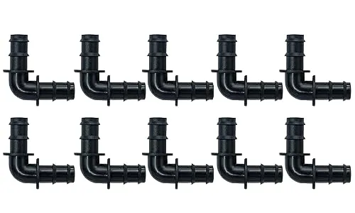 GASMIS 10 Stück Eckverbinder für 12mm Tropfschlauch, Perlschlauch, L-Winkel 90° Schlauchadapter für Bewässerung System