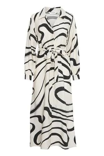 b.young BYIBINE Damen Maxikleid - Freizeitkleider für Damen - Elegantes Maxikleid mit Umlegekragen, nachhaltig produziert und ideal für jeden Anlass, bequem und stilvoll.