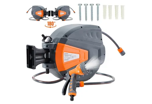 Arebos Schlauchaufroller 15 m mit 9 Sprühfunktionen