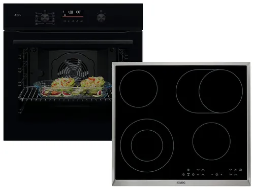 AEG AB42BP Set Backofen BP3100B + Glaskeramikkochfeld HK634060XB