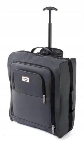 Handgepäck Koffer 55x40x20 cm – Leichter Kabinentrolley für Flugreisen (Grau)