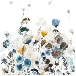 HOME FASHION Papierserviette 20 Servietten Dusky Meadow - Düstere Blumen, 33x33cm, stilvolles Design für besondere Anlässe