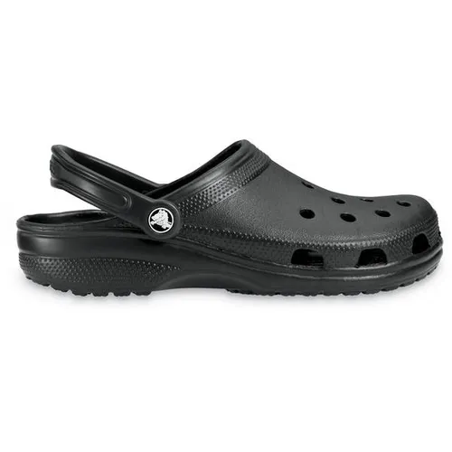 CROCS Classic Clog schwarz 41-42 - Pantoletten aus leichtem Croslite-Material, ergonomisch geformt für optimalen Komfort und Unterstützung. Ideal für Freizeit und Beruf, schnell zu reinigen und mit klappbarem Fersenriemen für individuellen Halt.