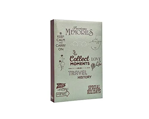 Fotoalbum für 300 Fotos, 10 x 15 cm, mit Platz für Notizen neben jedem Foto und Einsteckseiten (Slogan Art)