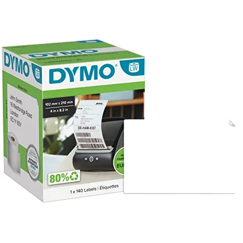 DYMO Original LabelWriter DHL Versandetiketten für LabelWriter 5XL/4XL-Etikettendrucker | 102 mm x 210 mm | Rolle mit 140 Etiketten | selbstklebend | für LabelWriter Beschriftungsgerät