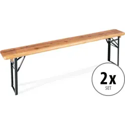 Stagecaptain BBB-180 Hirschgarten Bierzeltbank 177 cm Natur 2x Set - Gartenbänke - 2 stabile Bierbänke (177 cm) mit leichtem Klappmechanismus, ideal für Feste und Feiern, platzsparend und transportabel.