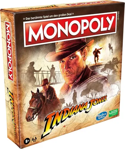 Monopoly - Indiana Jones - Gesellschaftsspiel - Erlebe spannende Abenteuer mit Monopoly Indiana Jones! Entdecke ikonische Orte und sammle Artefakte aus den ersten drei Filmen. Ideal für Filmfans und Spieleabende mit Freunden!