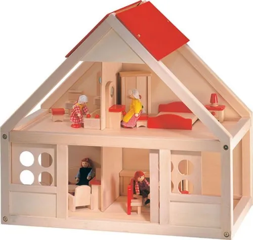 Bino Puppenhaus möbliert 58x63x36 cm ohne Püppchen