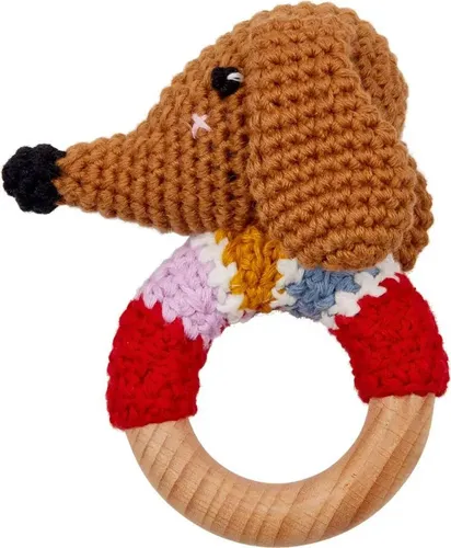 BabyGlück|Die Spiegelburg Häkel-Ringrassel Dackel - BabyGlück