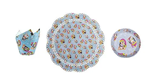 Demmler Pinguin 2er Backset - Muffin Tulip-Wraps (24 Stück), Muffin Förmchen (60 Stück) & Tortenspitzen (3 Stück) - mit Pinguinmotiven - 87 Stück - Made in Germany