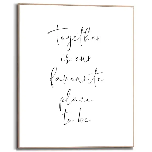 REINDERS Gerahmtes Bild, Zusammen, Schlafzimmer, Bilder, Wanddeko, Room Decor, MDF, Schwarz-Weiß, 50x40cm