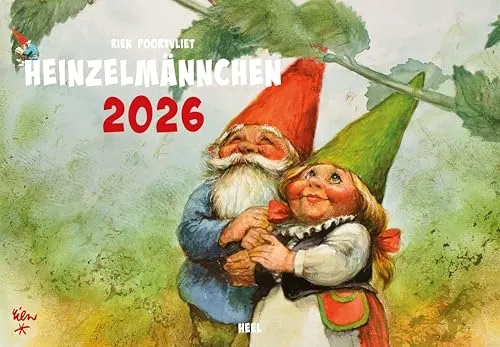 Heinzelmännchen Kalender 2026: Märchenhafte Zeichnungen des niederländischen Malers Rien Poortvliet