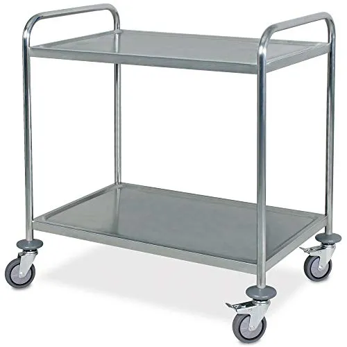 BRB Servierwagen aus Edelstahl, 2 Etagen, LxBxH 860x540x940 mm