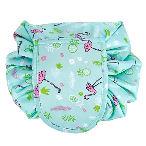 Intirilife Kosmetiktasche in Grün Rosa Flamingo