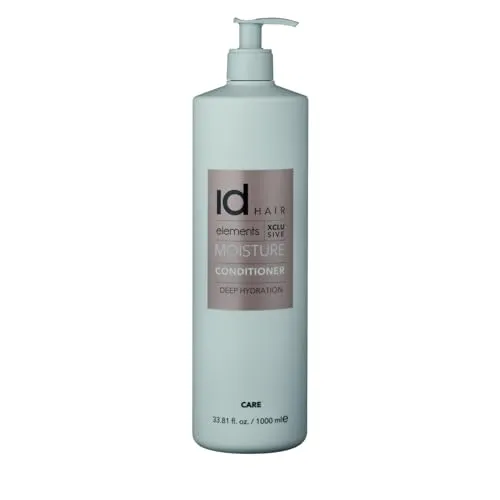 ID Hair Elements XCLS Moisture Conditioner 1000ml - Haarspülung für intensive Feuchtigkeit, stärkt das Haar und erleichtert das Entwirren. Enthält Sheabutter und Pflanzenmilch für geschmeidigen, glänzenden Glanz. Ideal für trockenes Haar.