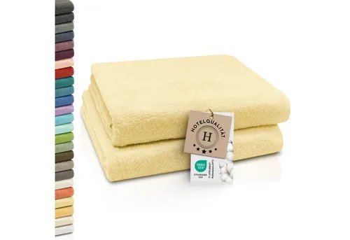 ZOLLNER Badetücher 2er Set, 100 x 150 cm in gelb von Zollner